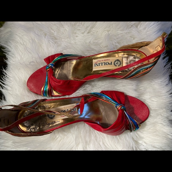 Pollini Vintage Red Italian Pumps & Belt - Picture 9 of 13